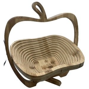 Bonnie & Pop New York Wood Collapsible Apple Folding Fruit‎ Basket Folds Flat